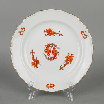 MEISSEN Dragon Plain Red Dessert Plate