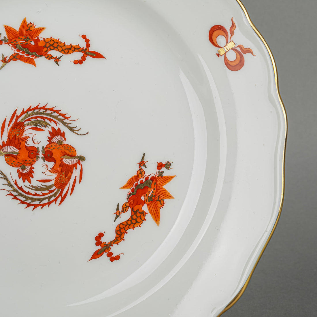 MEISSEN Dragon Plain Red Dessert Plate