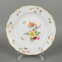 MEISSEN Floral Dessert Plates Set/6  Flowers & Insects