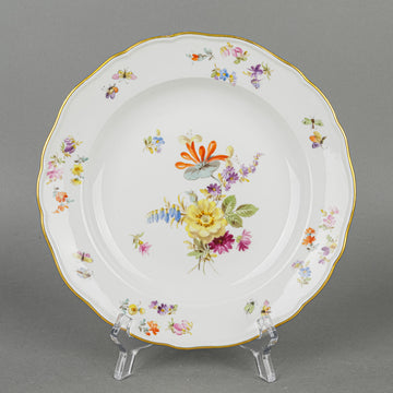 MEISSEN Floral Dessert Plates Set/6  Flowers & Insects