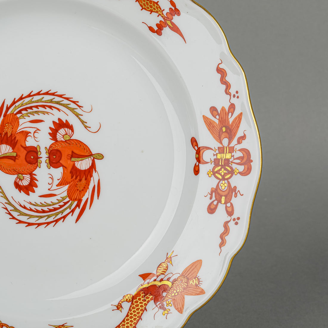 MEISSEN Dragon Red Dessert Plates Set/6