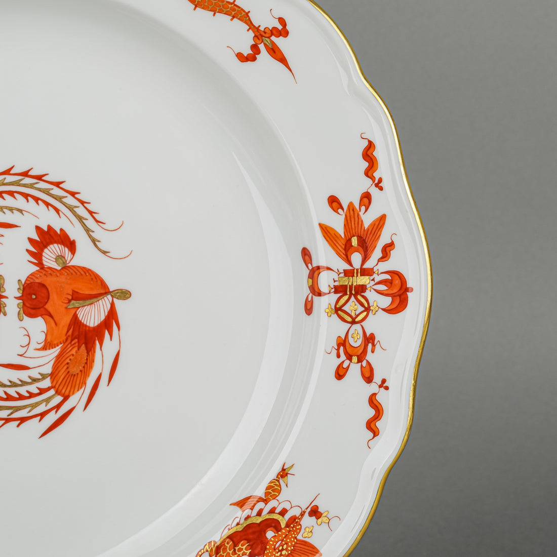 MEISSEN Dragon Red Salad/Dessert Plates Set/4