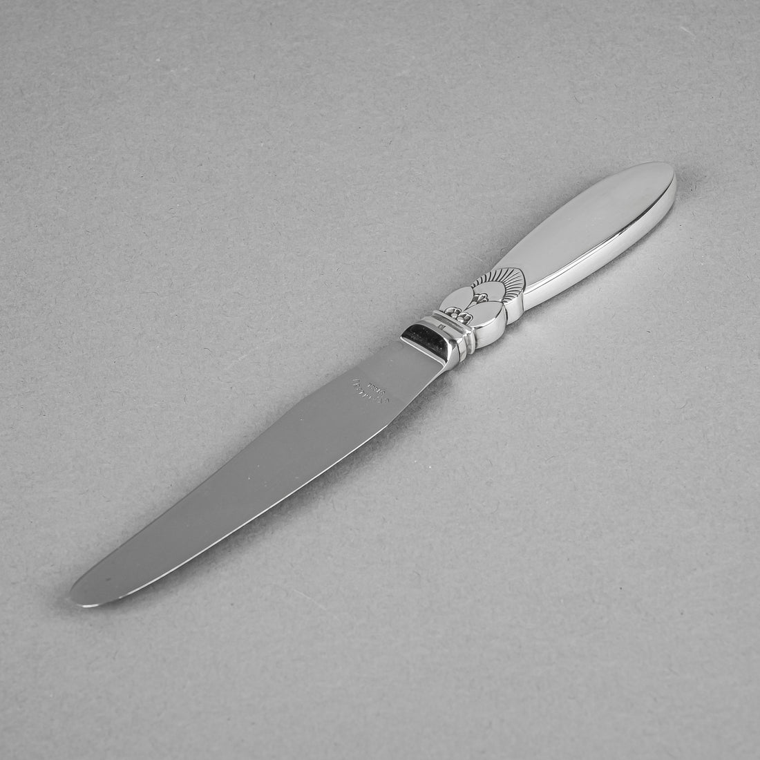 GEORG JENSEN Cactus Sterling Handle Stainless Steel Luncheon Knives Set of 10