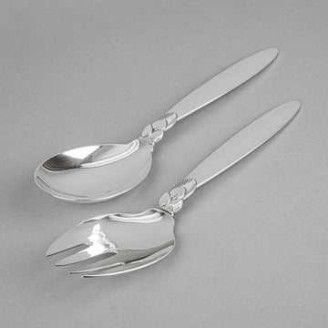 GEORG JENSEN Cactus Sterling Salad Servers Set of 2