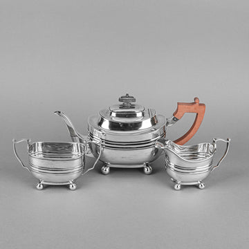 THOMAS BRADBURY & SONS Sterling Tea Service 3 pcs c.1895-98
