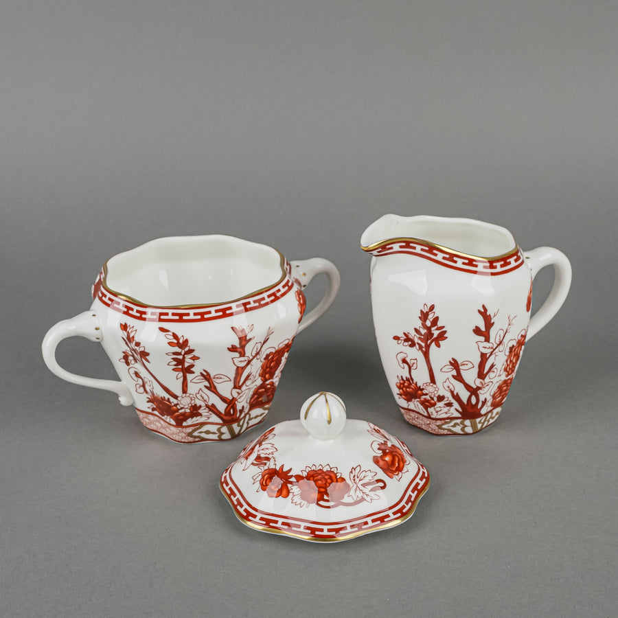 COALPORT Indian Tree Coral 10 Place Setting Plus Extras