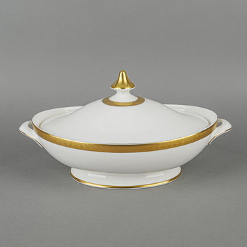 ROYAL DOULTON Royal Gold Oval Covered Serving Bowl