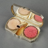 Sterling 935 Hand Painted Enamel Makeup Case - Pastoral Scene