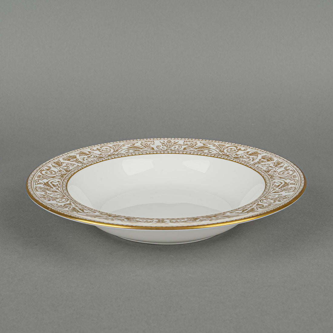 WEDGWOOD Gold Florentine W4219 Soup Plates Set of 4