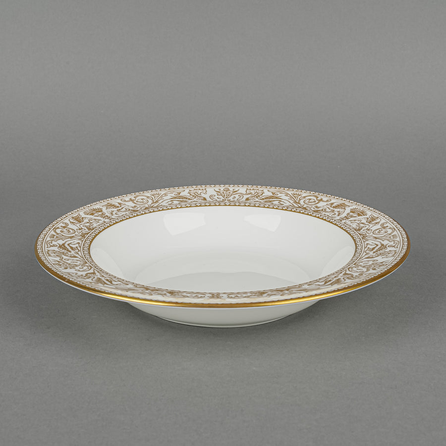 WEDGWOOD Gold Florentine W4219 Soup Plates Set of 4