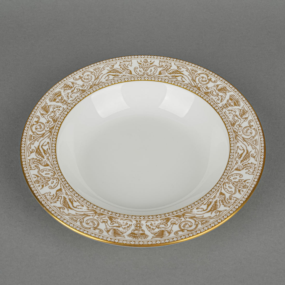 WEDGWOOD Gold Florentine W4219 Soup Plates Set of 4