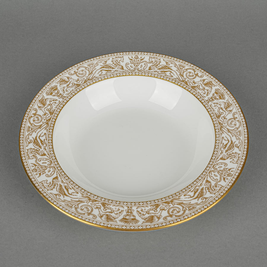 WEDGWOOD Gold Florentine W4219 Soup Plates Set of 4