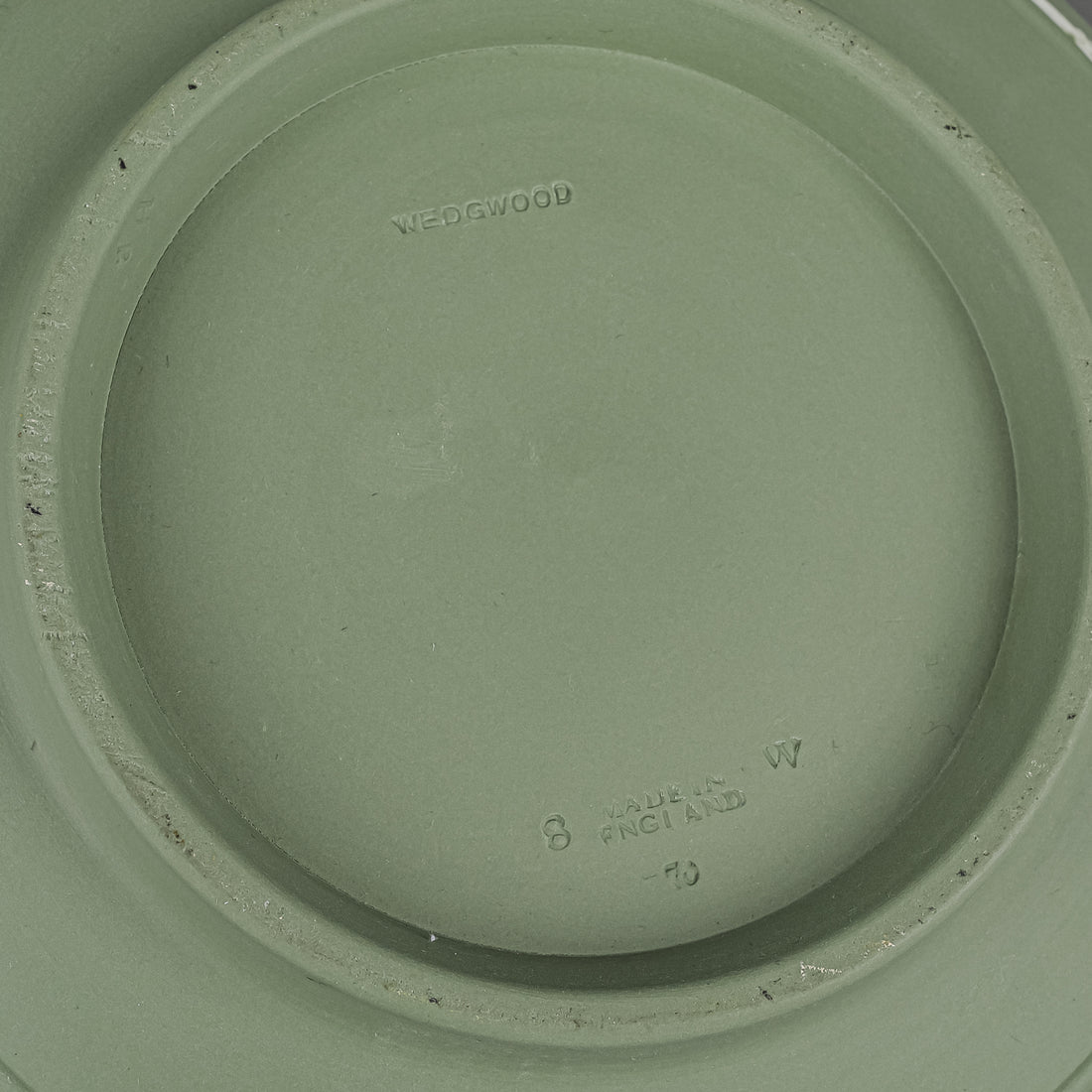 WEDGWOOD White On Green Jasperware Footed Bowl