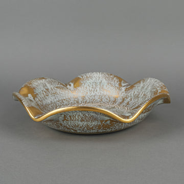 STANGL POTTERY Antique Gold Ruffle Fruit Bowl