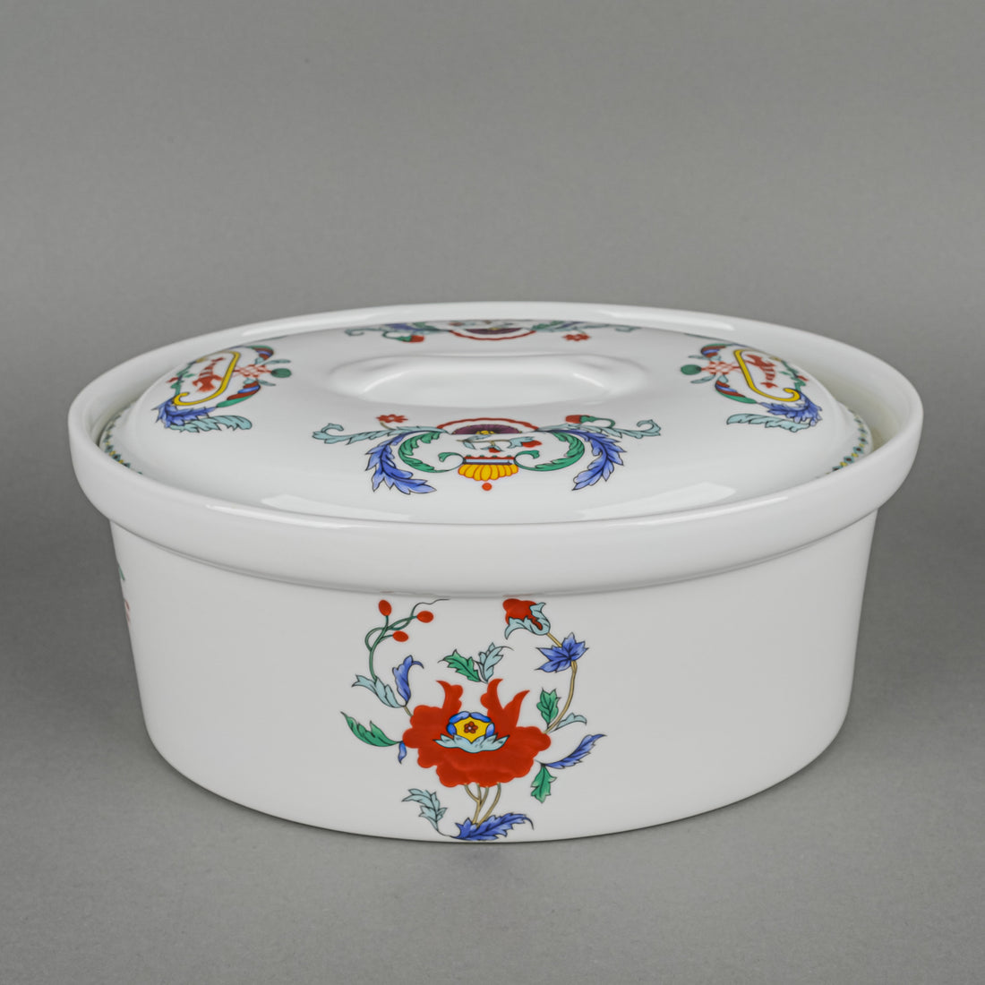 PORCELAINE DE FRANCE Pavot Oval Covered Casserole
