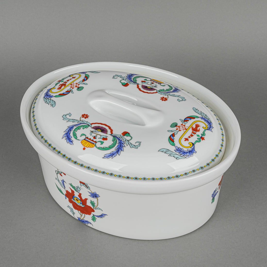 PORCELAINE DE FRANCE Pavot Oval Covered Casserole