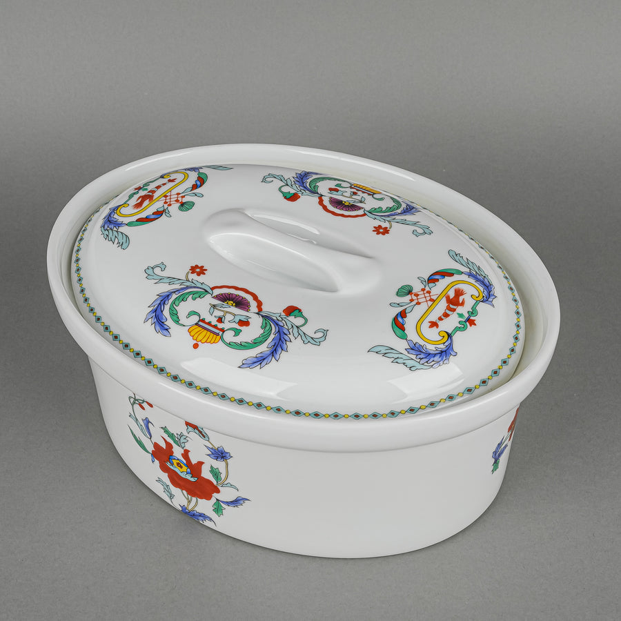 PORCELAINE DE FRANCE Pavot Oval Covered Casserole