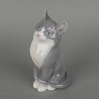 ROYAL COPENHAGEN Figurine Grey Cat Sitting 1803
