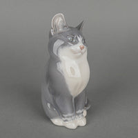 ROYAL COPENHAGEN Figurine Grey Cat Sitting 1803