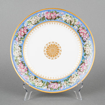 Antique 1834 SEVRES Hand Painted Floral Border Plate