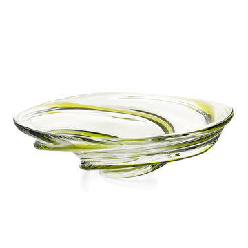 CHALET 50 Shades 223 Art Glass Green Swirl Bowl
