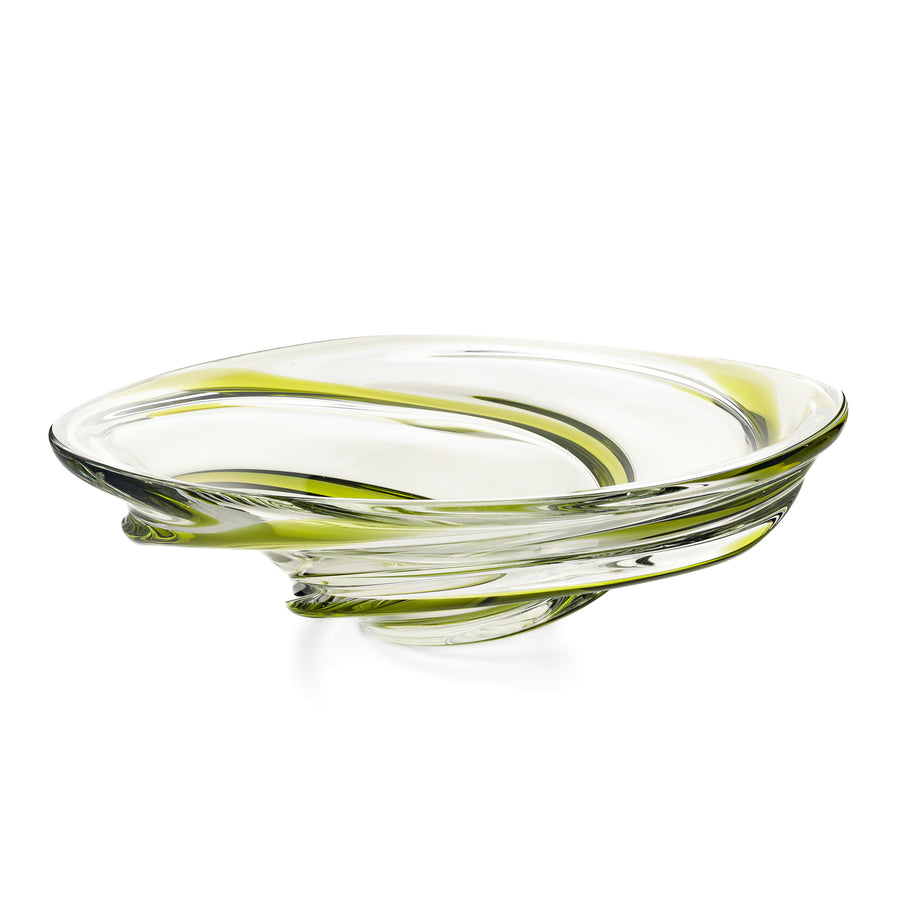 CHALET 50 Shades 223 Art Glass Green Swirl Bowl