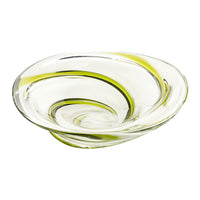 CHALET 50 Shades 223 Art Glass Green Swirl Bowl