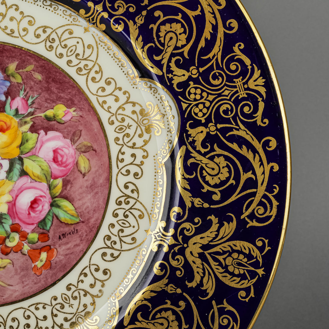 CAULDON A.Winkle Hand Painted Floral Cabinet Plate 8015