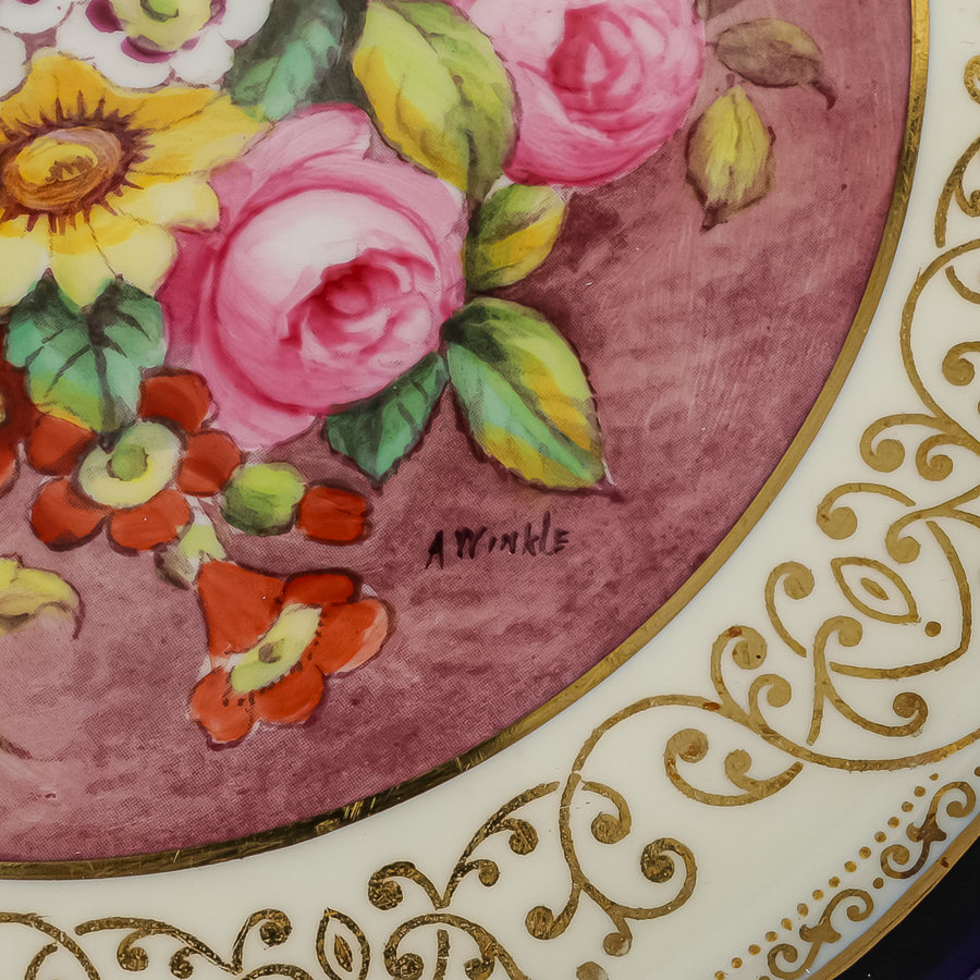 CAULDON A.Winkle Hand Painted Floral Cabinet Plate 8015