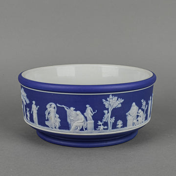 WEDGWOOD White On Dark Blue Jasperware Bowl