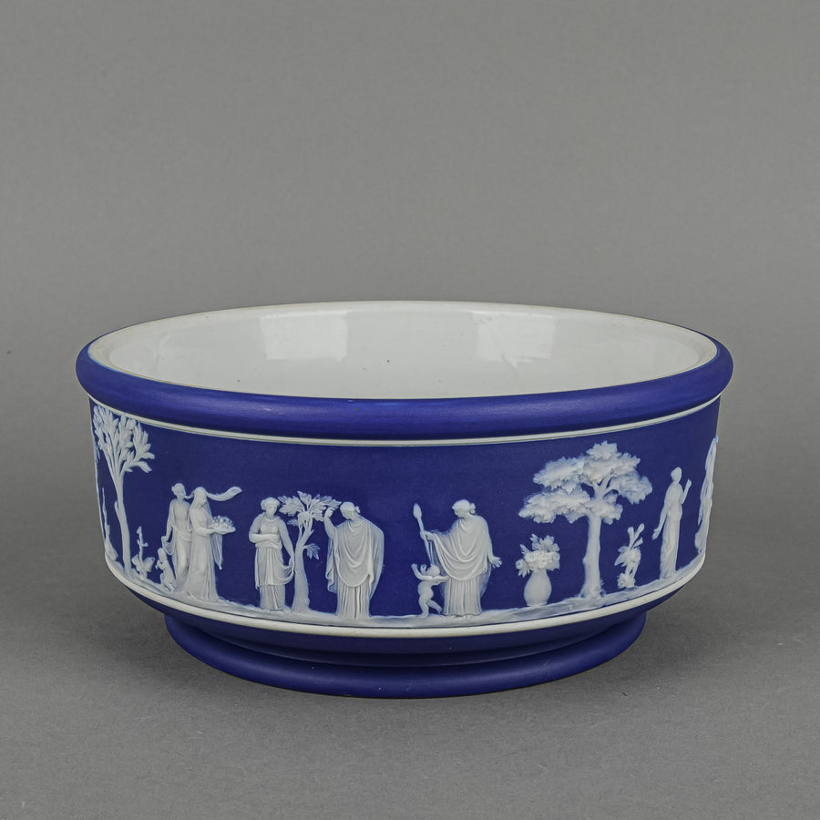WEDGWOOD White On Dark Blue Jasperware Bowl