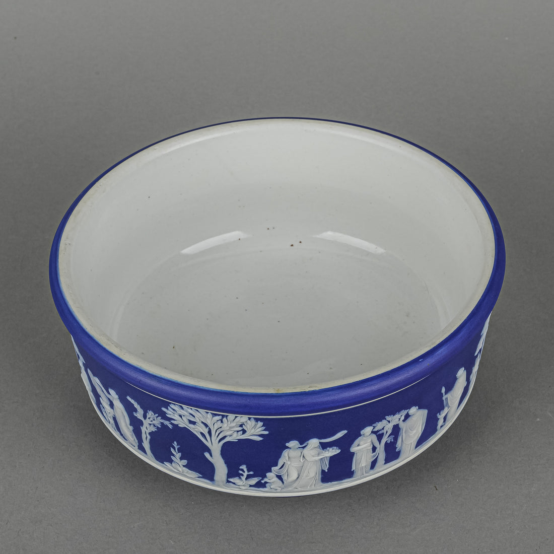 WEDGWOOD White On Dark Blue Jasperware Bowl