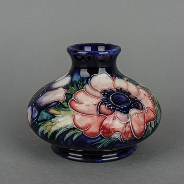 MOORCROFT Anemone Blue Ground Squat Vase