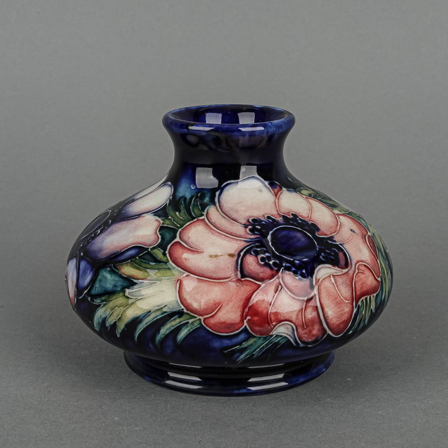 MOORCROFT Anemone Blue Ground Squat Vase