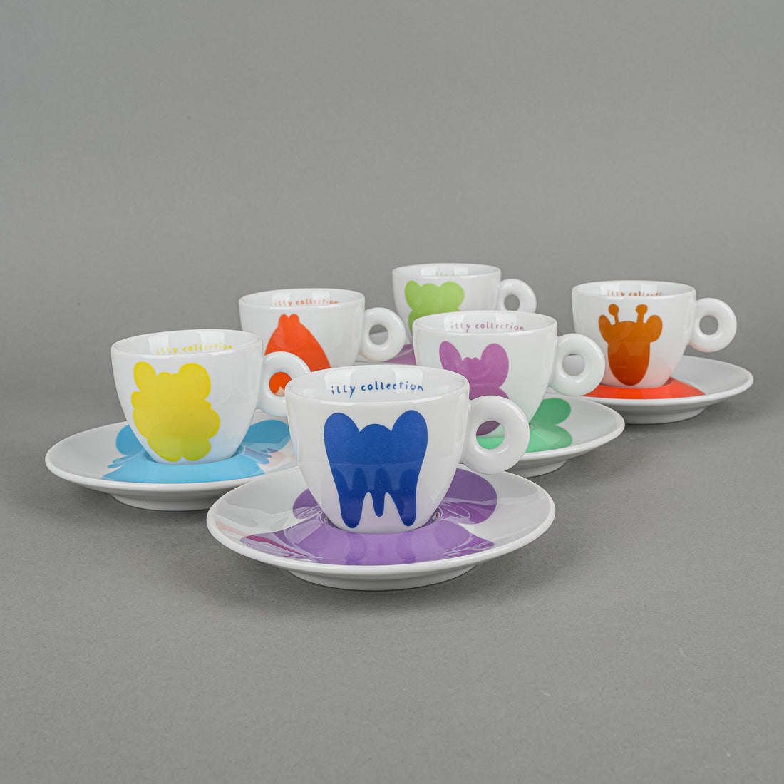 ROSENTHAL Jeff Koons Illy Collection Espresso Cups & Saucers