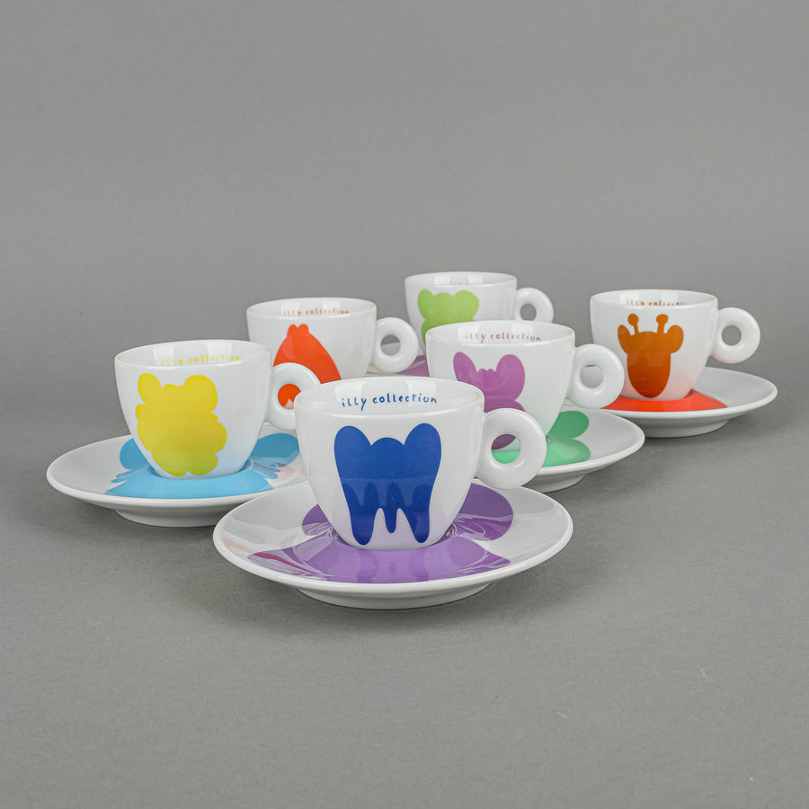 ROSENTHAL Jeff Koons Illy Collection Espresso Cups & Saucers