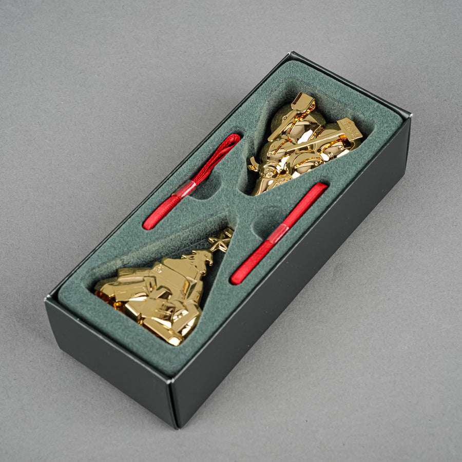 GEORG JENSEN Golden Christmas 2007 Gold Plated Ornaments Boxed