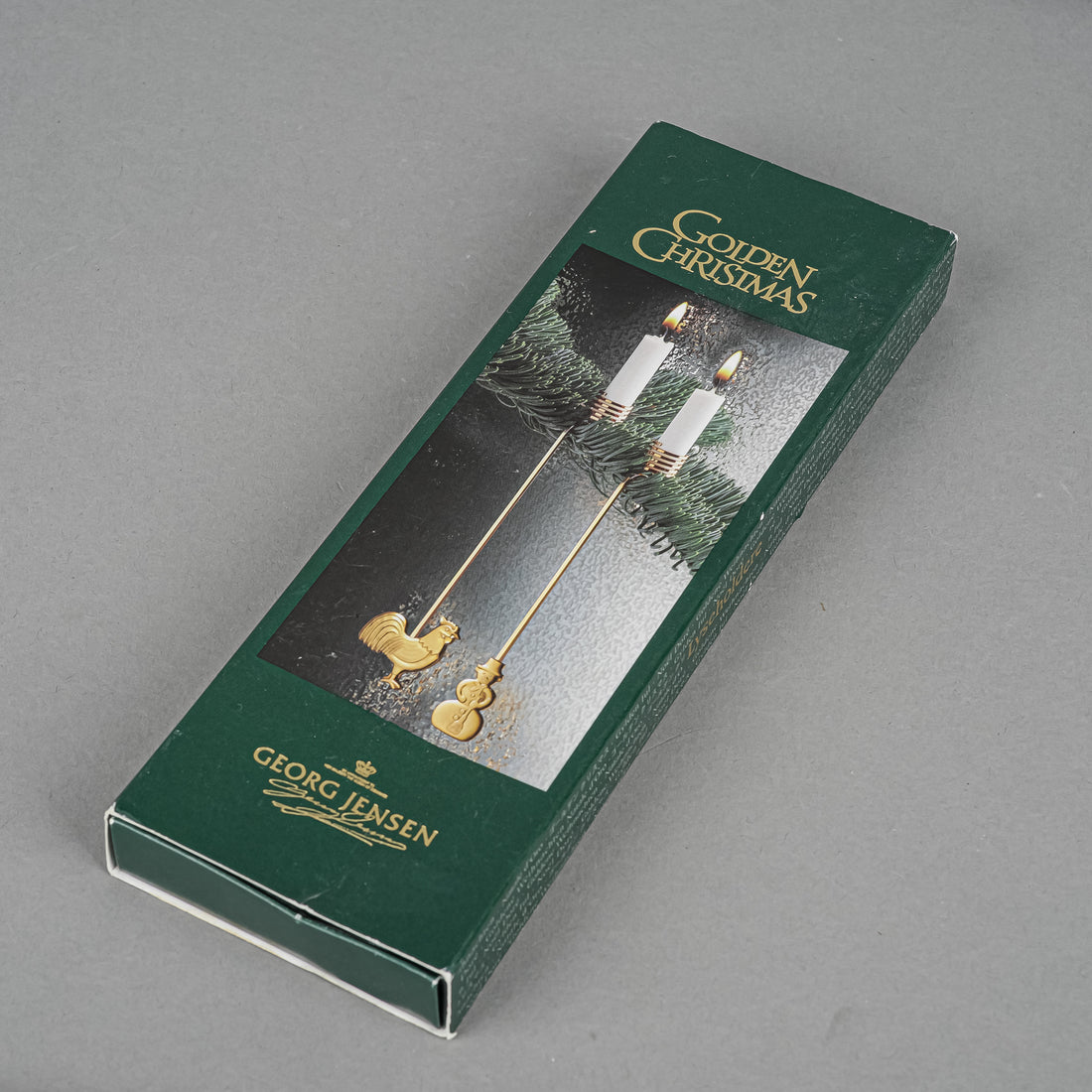 GEORG JENSEN Golden Christmas 1999 Gold Plated Candleholders