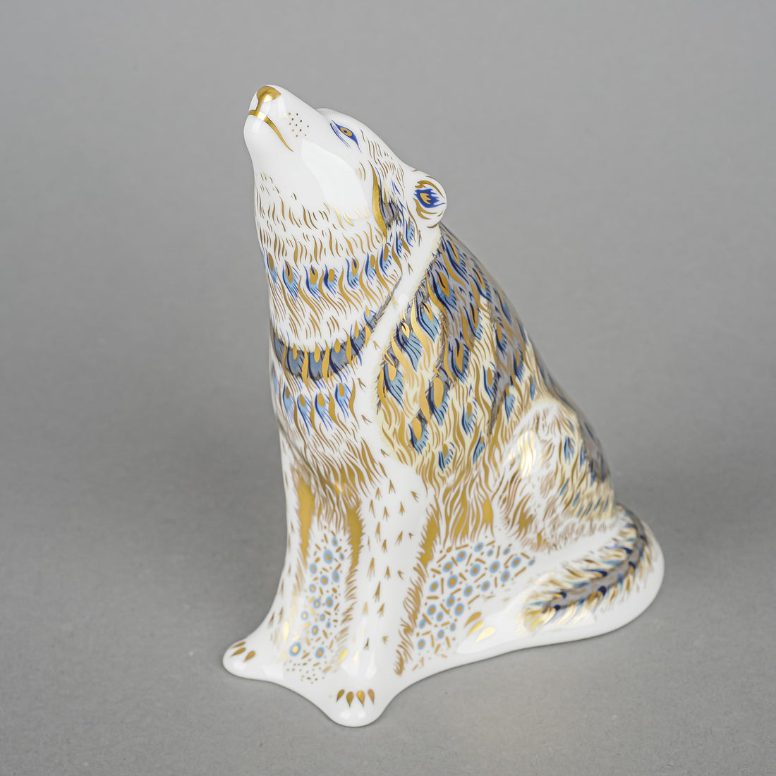 ROYAL CROWN DERBY Paperweight Wolf