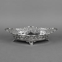 WILLIAMS (Birmingham) LTD Sterling Oavl Pierced Footed Bowl