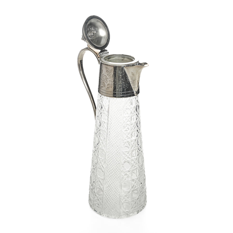Silver Plate & Cut Crystal Claret Jug