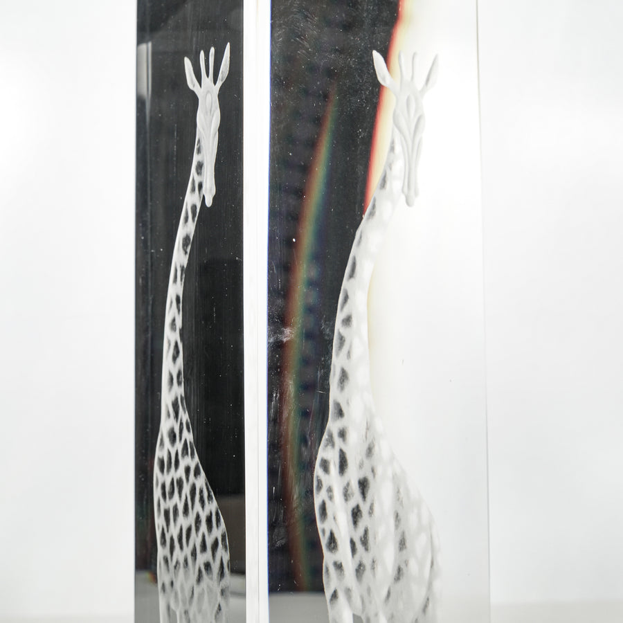 KOSTA Vicke Lindstrand Crystal Giraffe Prismatic Sculpture