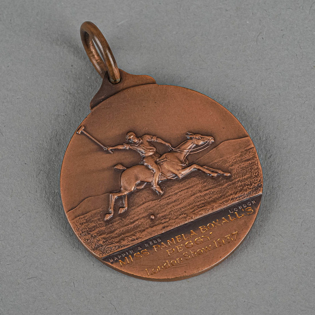 MAPPIN & WEBB 1937 National Pony Society Bronze Medal w/Case