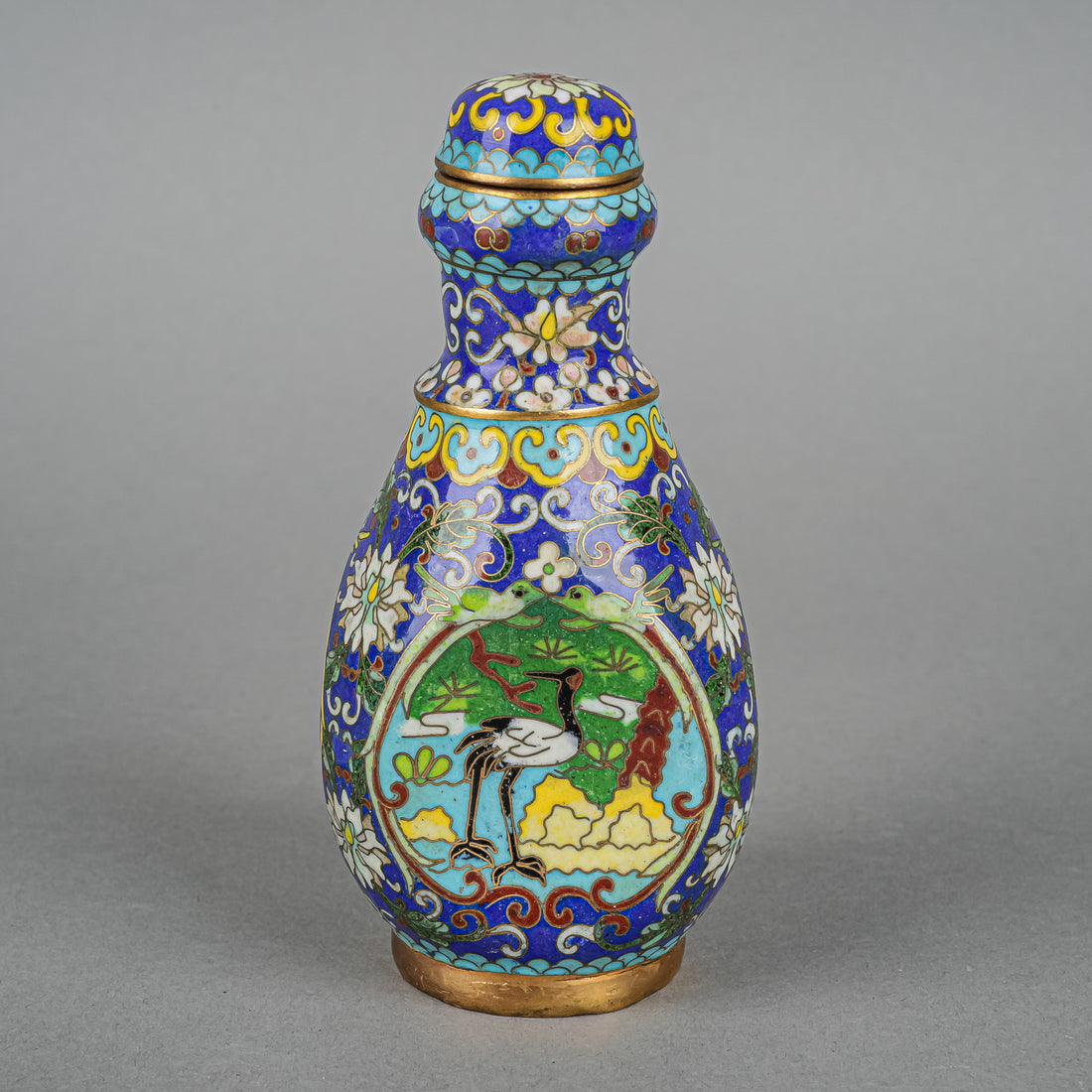 Asian Cloisonne Lidded Bottle