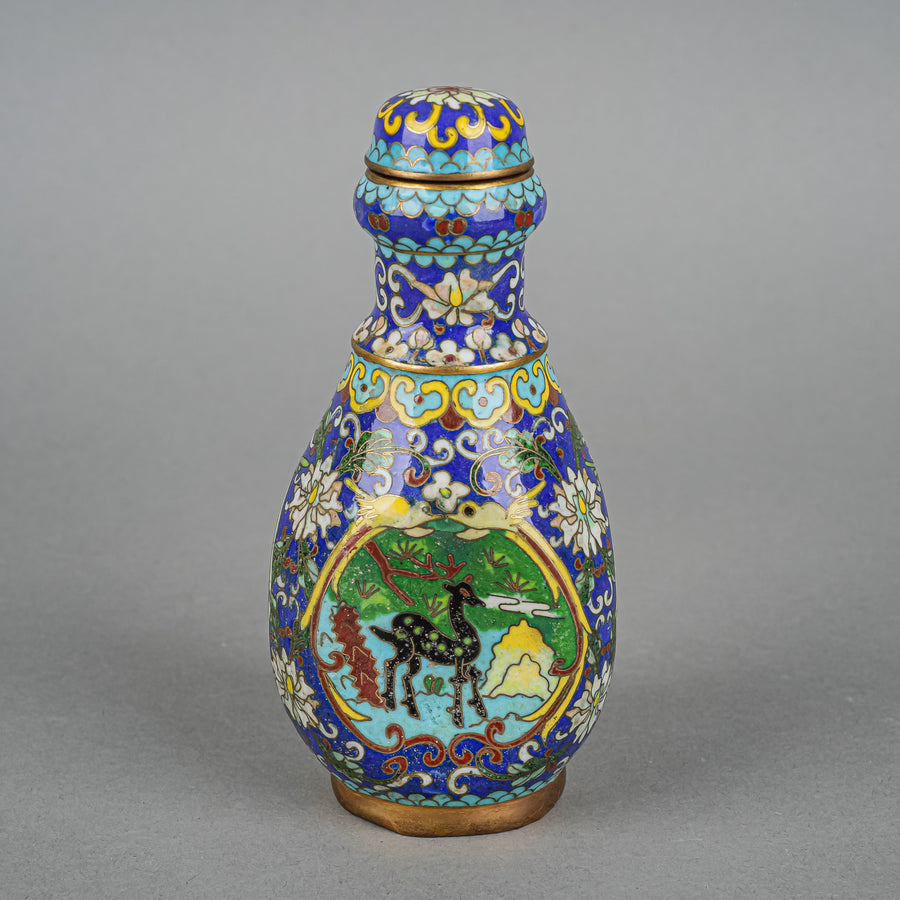 Asian Cloisonne Lidded Bottle