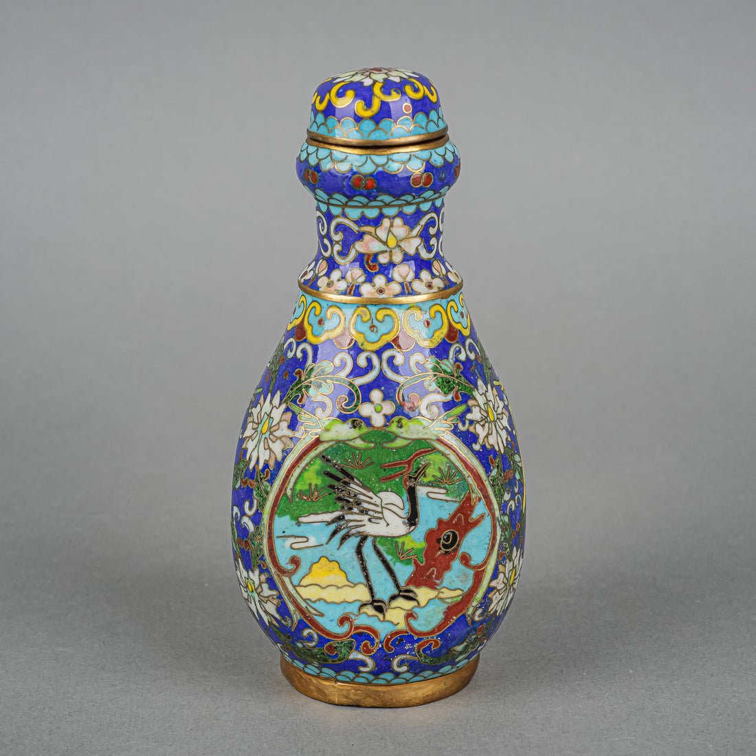 Asian Cloisonne Lidded Bottle