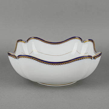 MEISSEN Cobalt & Gold Edge Square Footed Serving Bowl