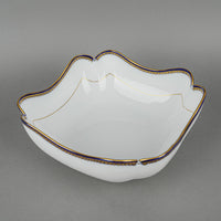 MEISSEN Cobalt & Gold Edge Square Footed Serving Bowl