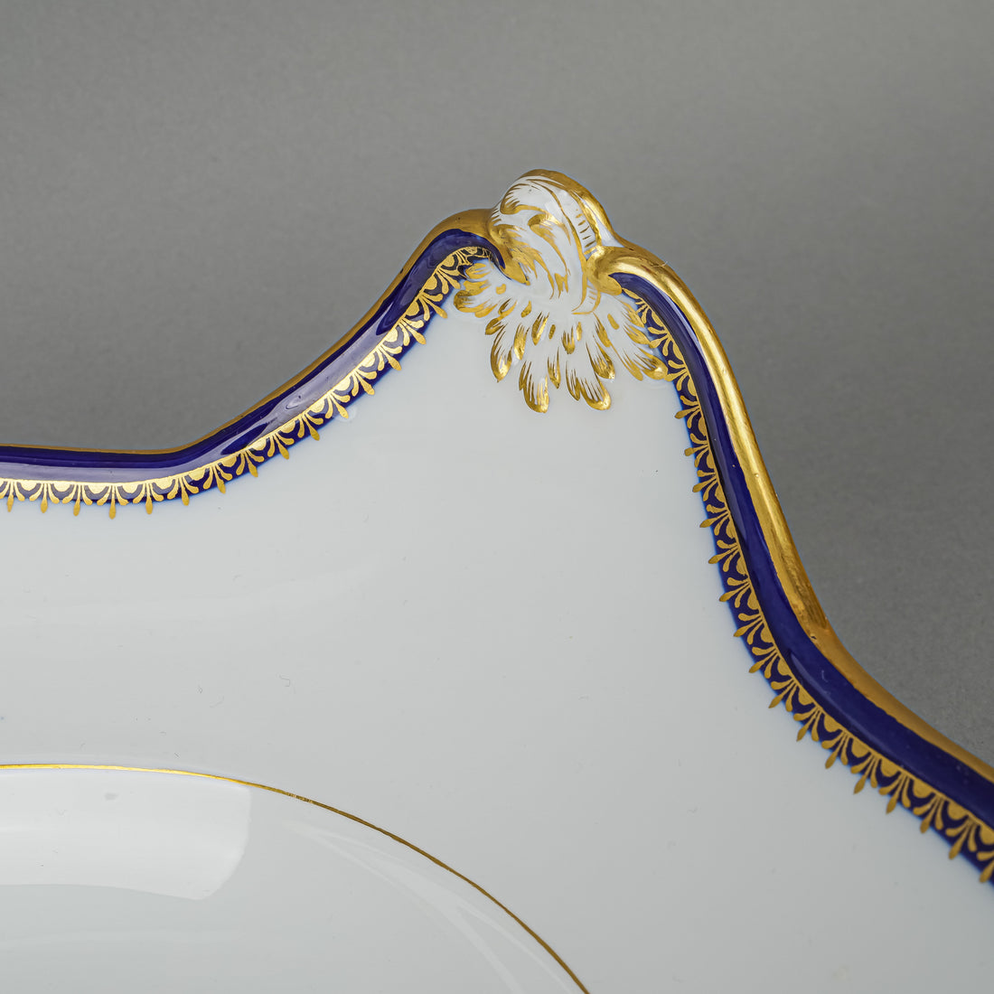 MEISSEN Cobalt & Gold Edge Oval Platter With Handles