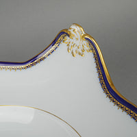 MEISSEN Cobalt & Gold Edge Oval Platter With Handles